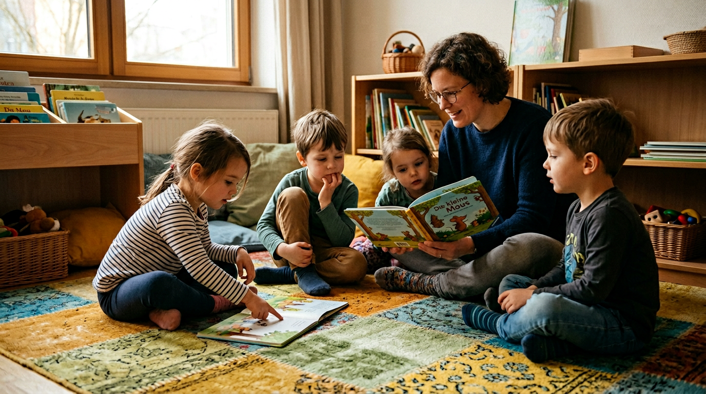 Entwicklungsbeobachtungsbogen auf einem Tisch, Bleistift quer darüber gelegt,