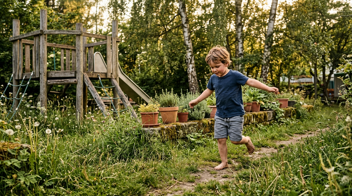 Lebhaftes Kind rennt im Kita-Flur — ADHS-Diagnose Kinder entlasten statt einschränken