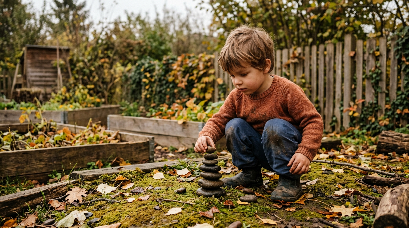 Kind betrachtet konzentriert ein Objekt — Piaget kognitive Entwicklung Kinder denken anders