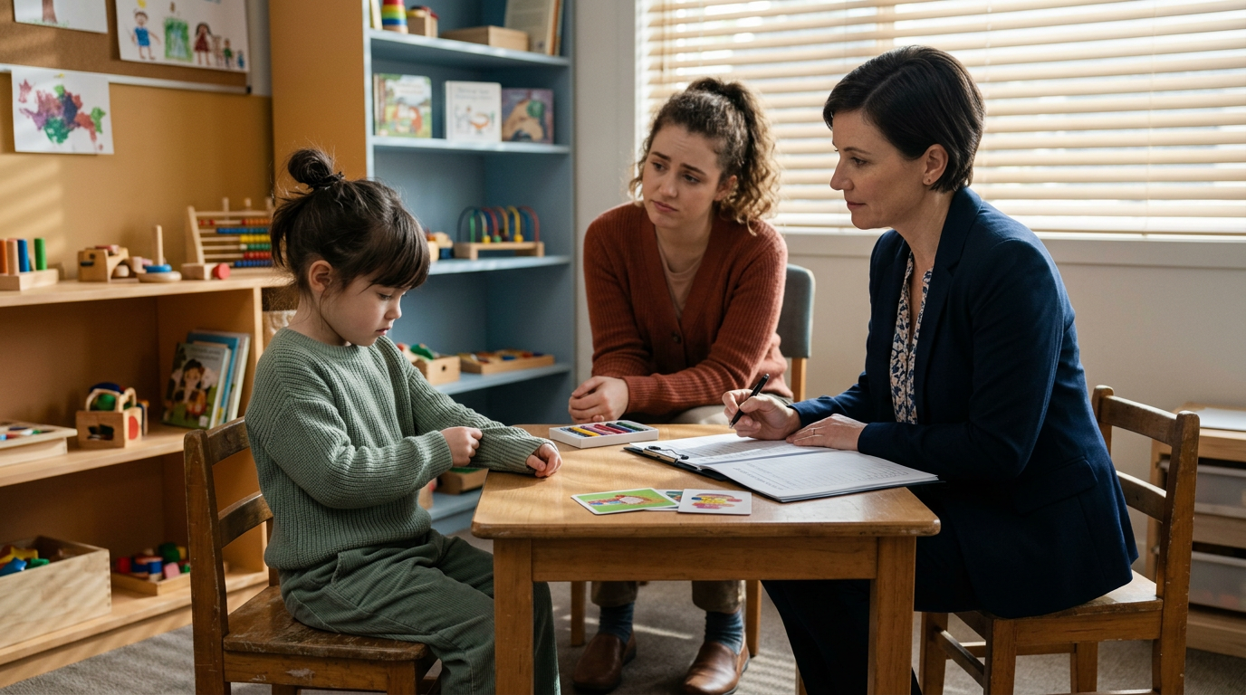 Kindergartenkind beim Malen am Tisch — Schulfähigkeit im Kita-Schulübergang einschätzen